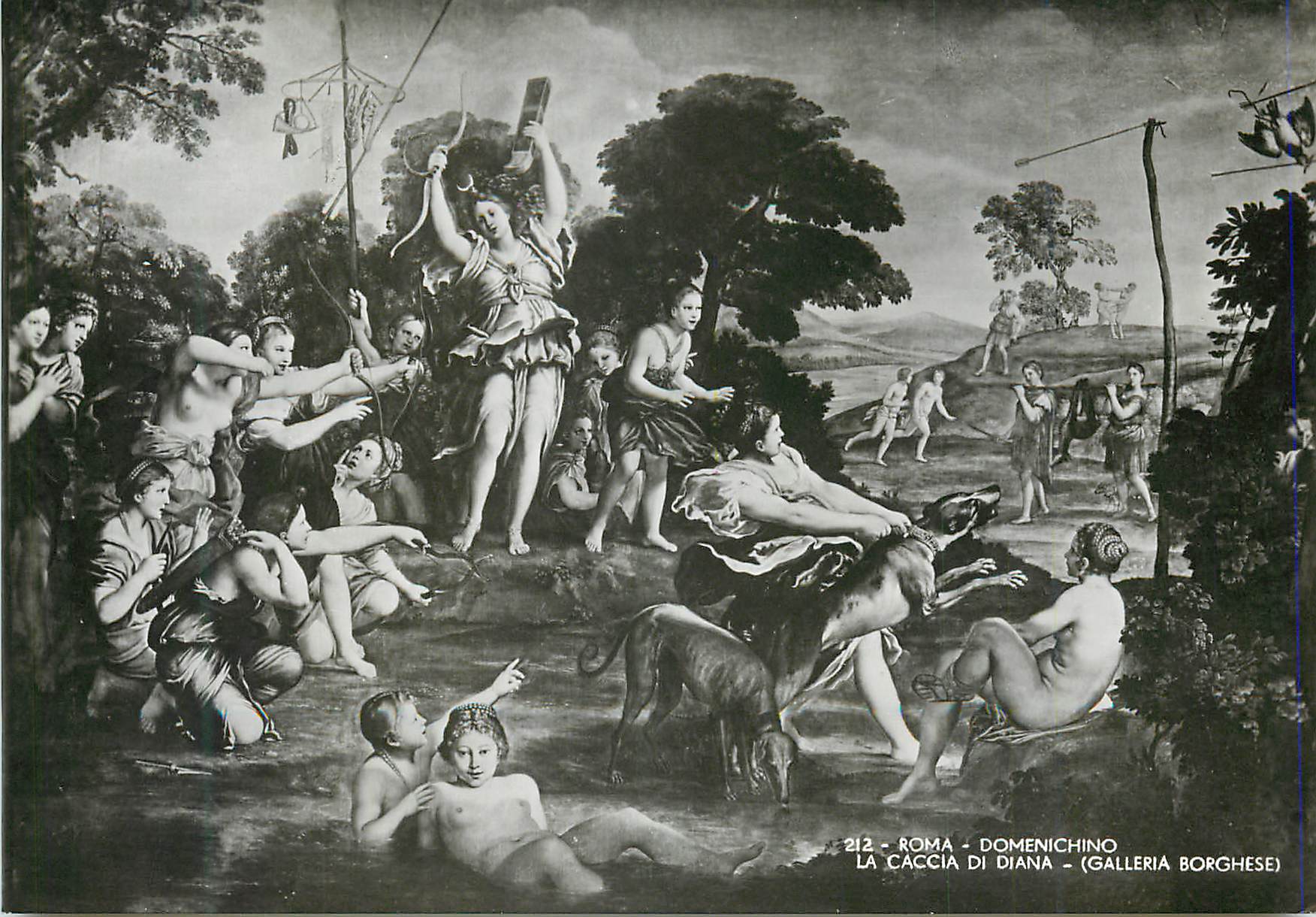 CPM Roma Domenichino La Caccia di Diana (Galleria Borghese)