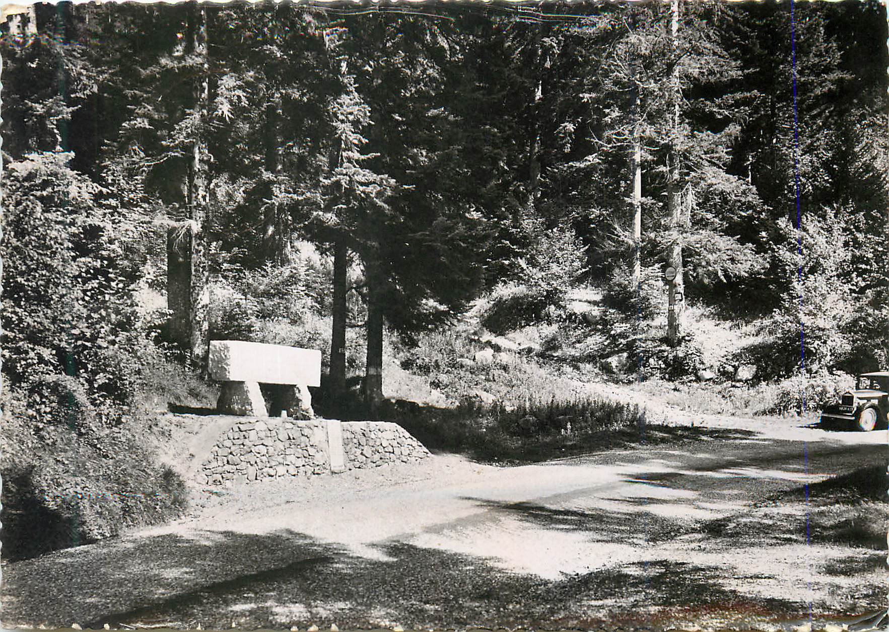 CPM Route d'Oyonnax a Echallon La Foret de Sapins et le Monument