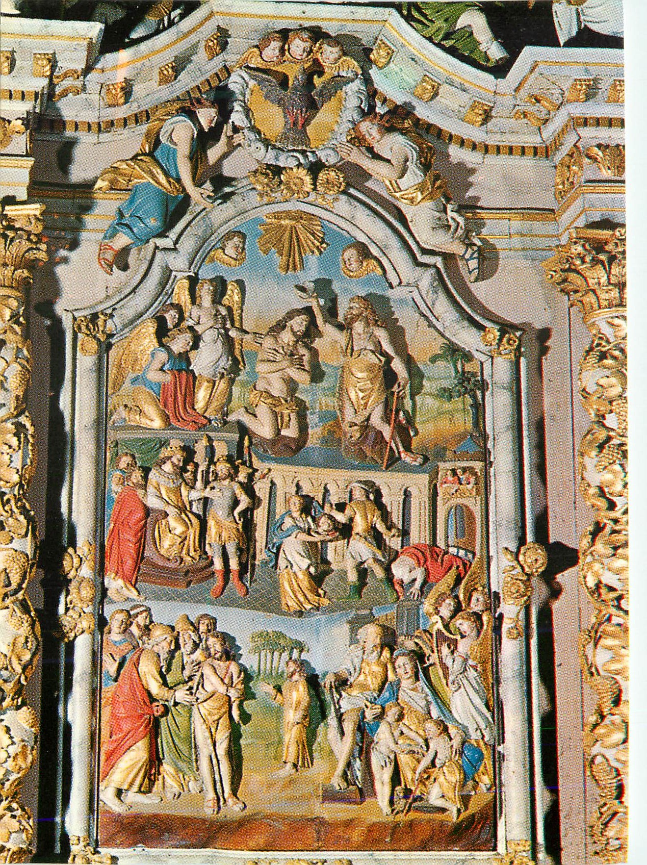 CPM Lampaul Guimiliau (Finistere) La Bretagne en Couleurs Le Retable de St Jean Baptiste (XVIIe)