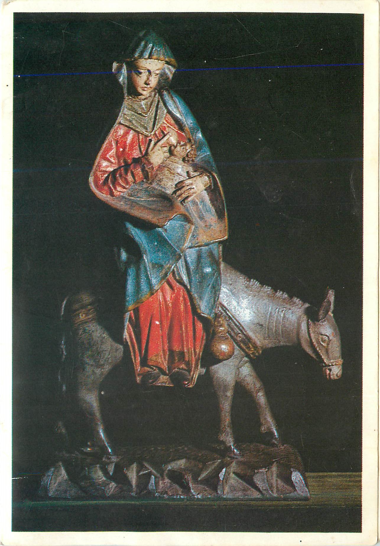 Statue de la Vierge à l'Enfant sur un âne — éditeur non visible
