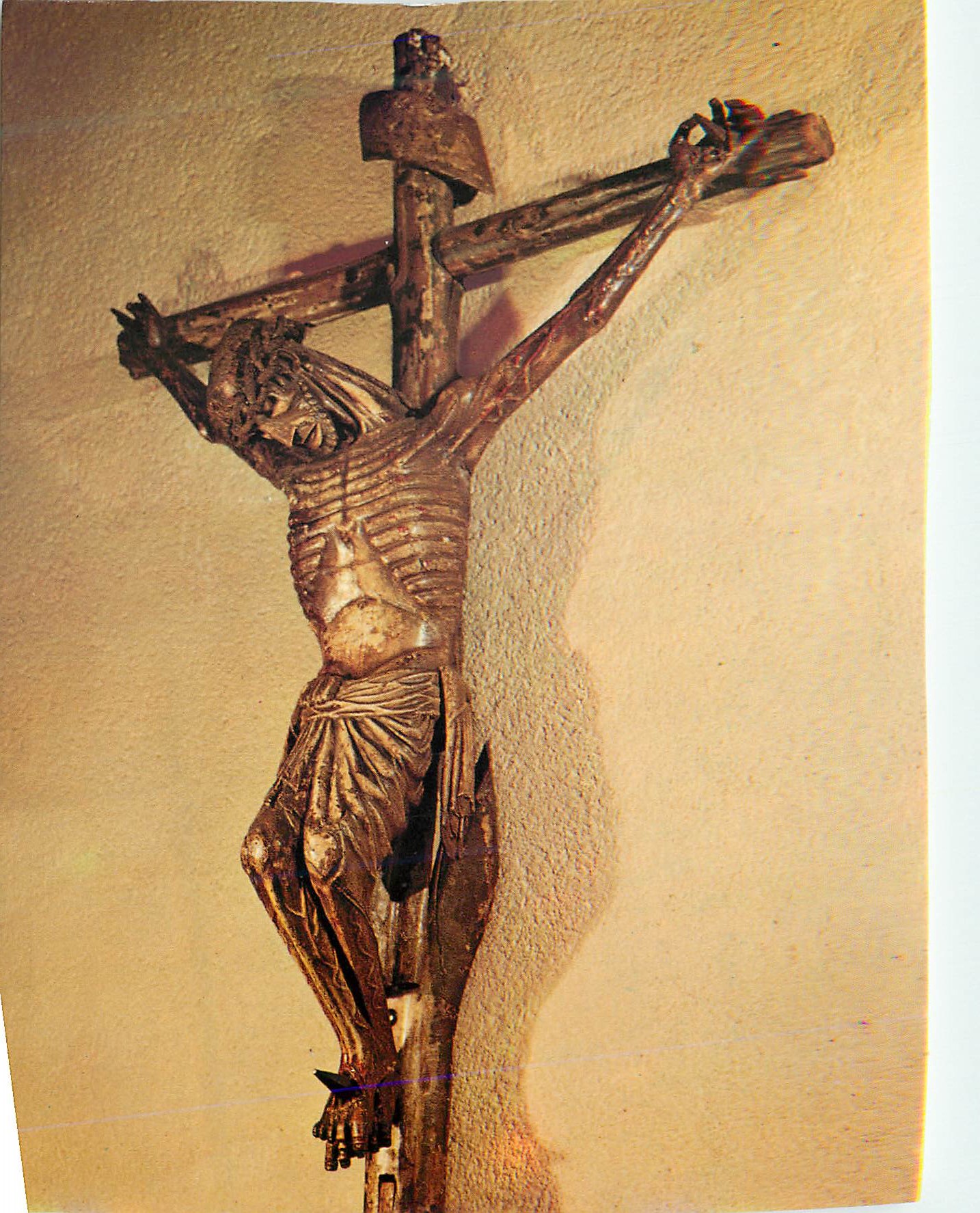 CPM Perpignan Cathedrale Saint Jean Devot Crucifix bois peint du 14e Siecle