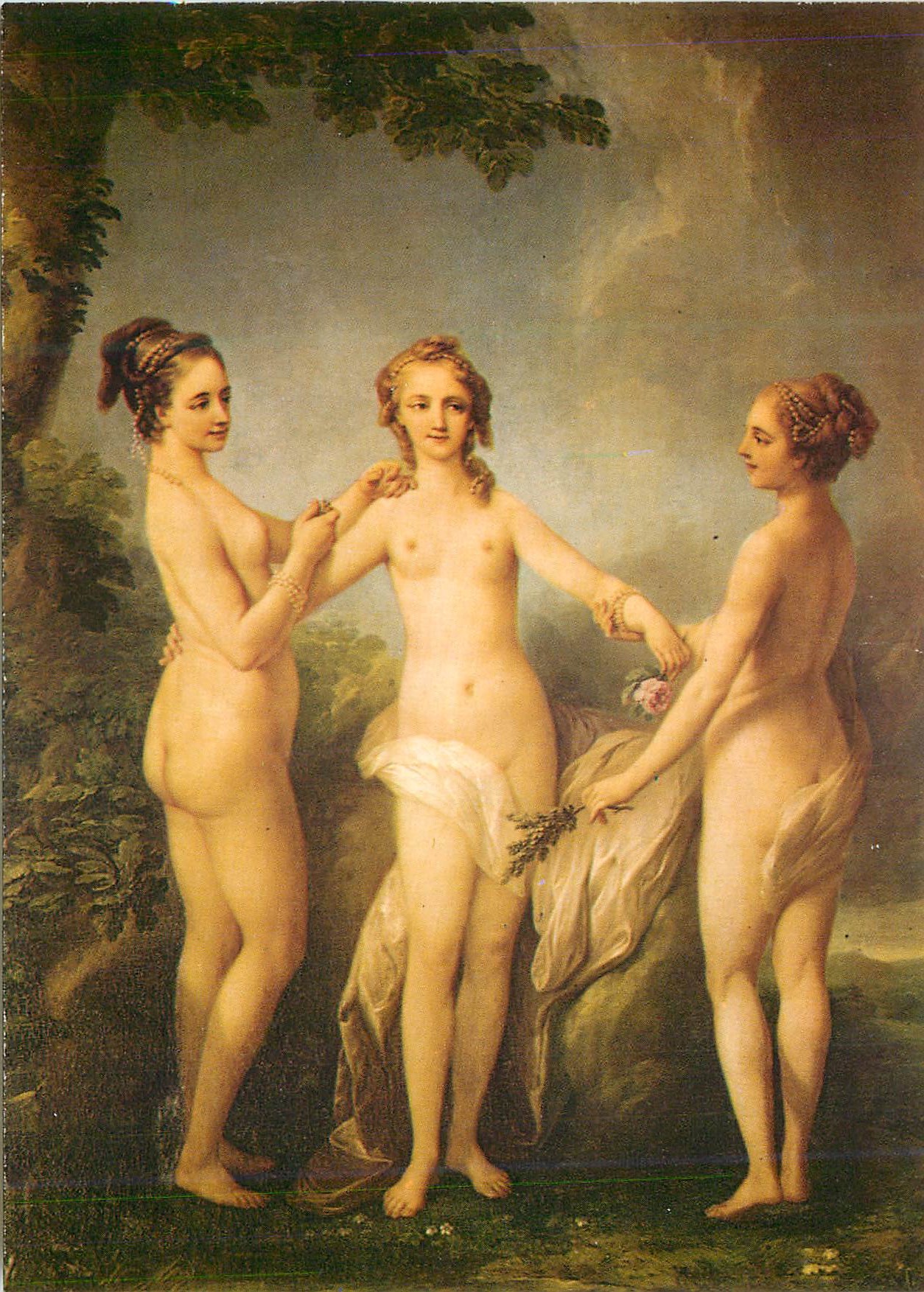 CPM Chenonceaux (I et L) Le Chateau Chambre de Francois Ier Les 3 Graces par Van Loo