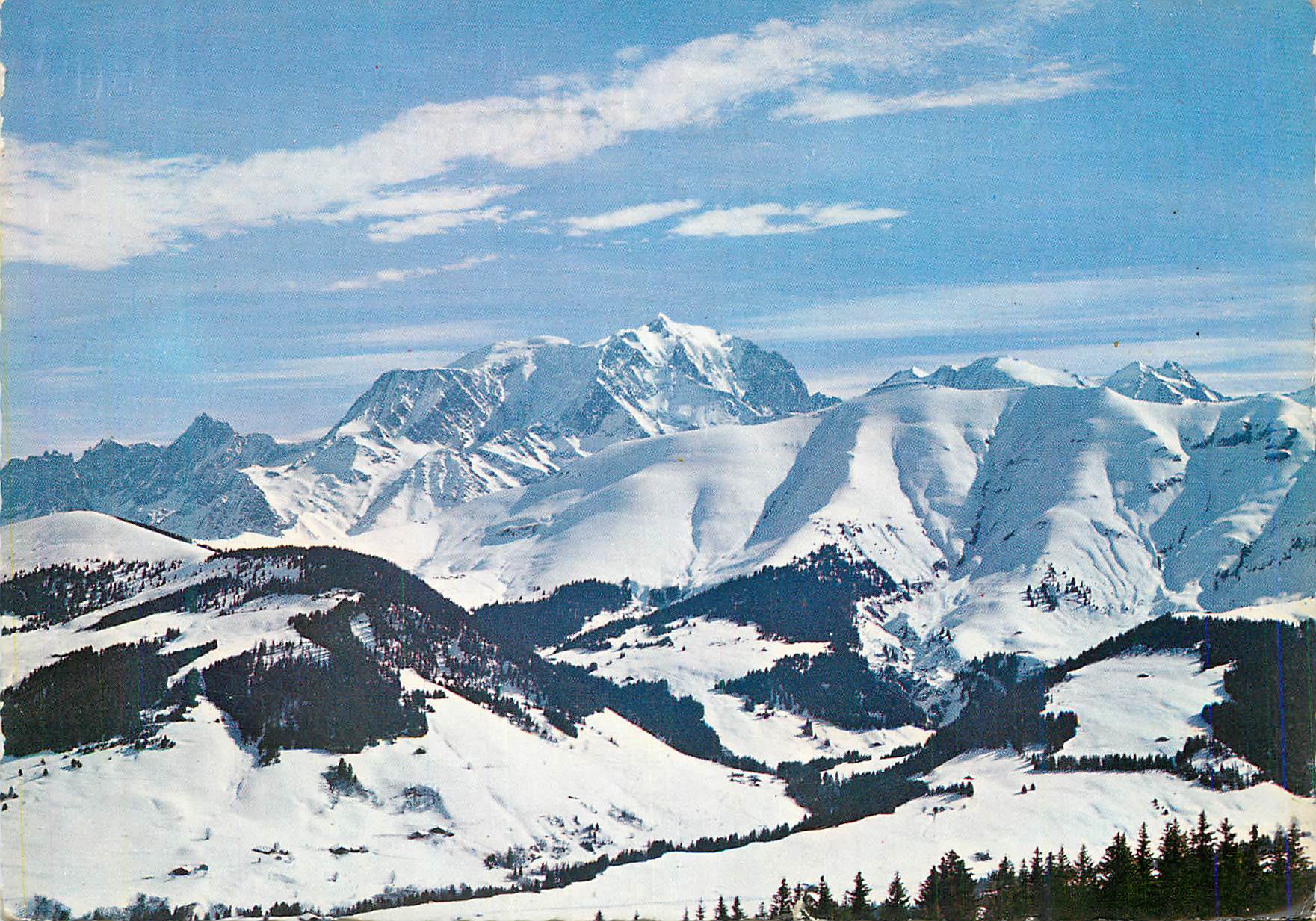 Mont Blanc — Winterpanoramablick — Unbekannter Verleger