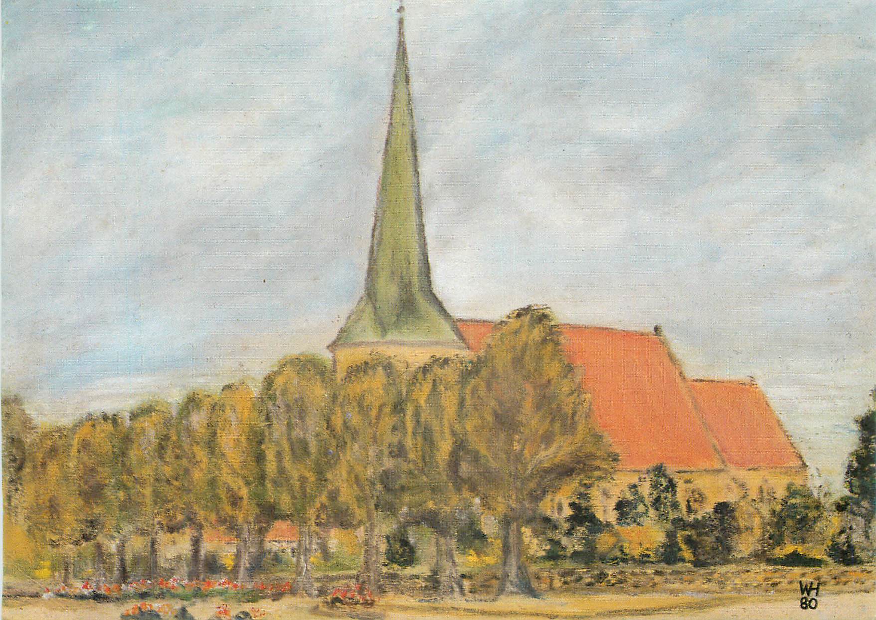 CPM St Cyprian und Comelius Acryl Oelmalerei von Walter Henkel Baustein
