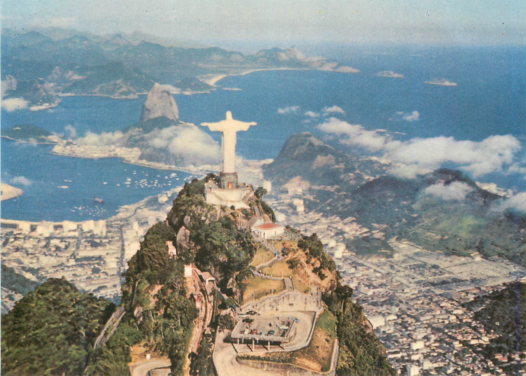 CPM Rio de janeiro Brasil La Corcovado et la Baie de Rio