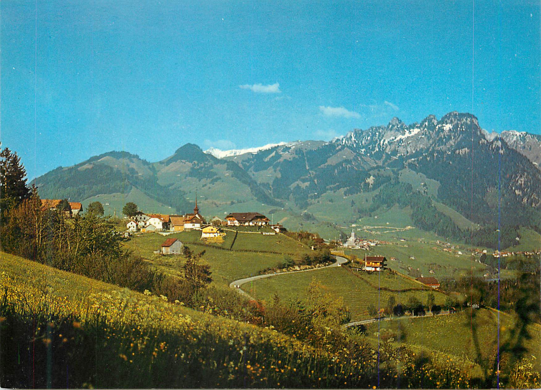 CPM Vallee de la Jogne avec Le Vieux Chalet a Cresuz Charmey et les Dents Vertes