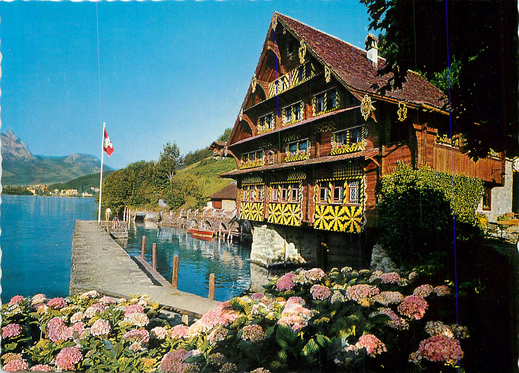 CPM Treib am Vierwaldstattersee Hist Treibhaus mit Brunnen und Mythen