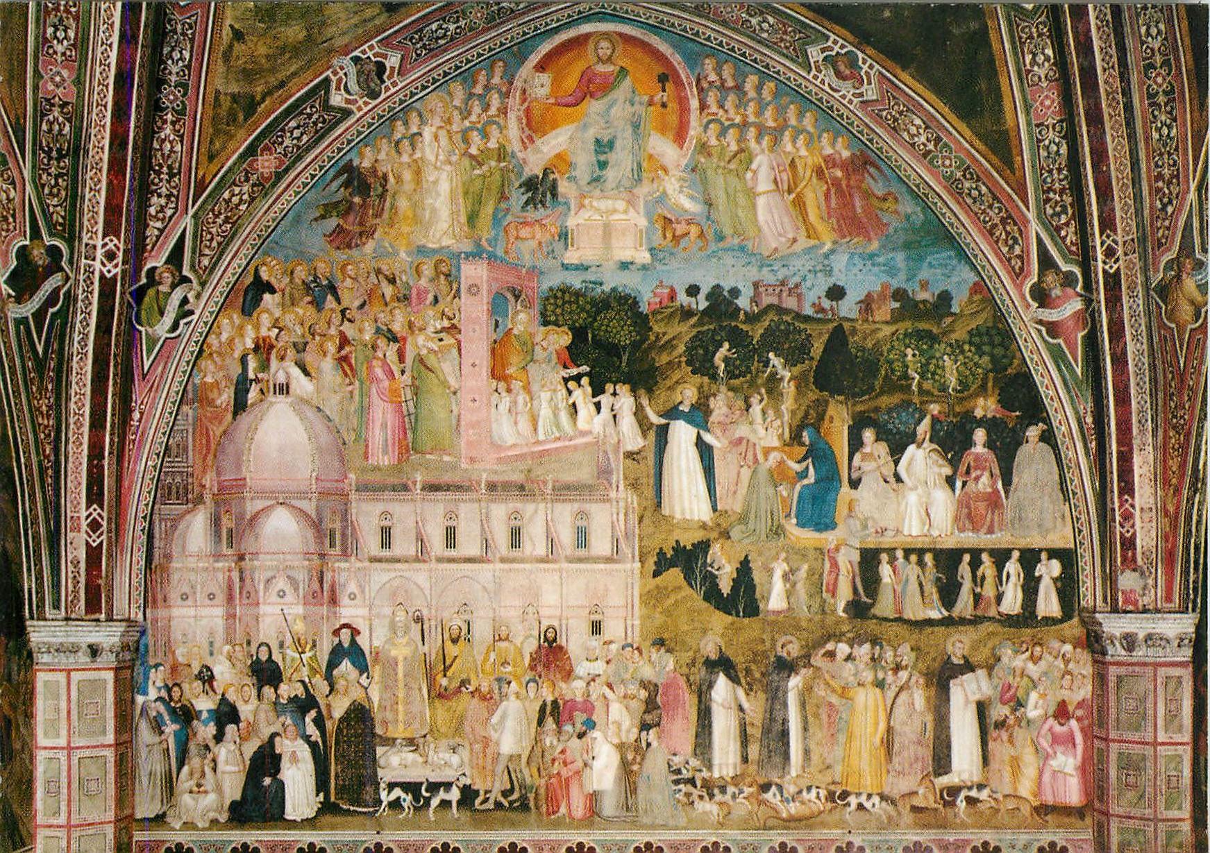CPM Firenze S M Novella Cappellona degli Spagnoli Allegorie de l'Eglise et de l'Ordre Dominicain (1365)