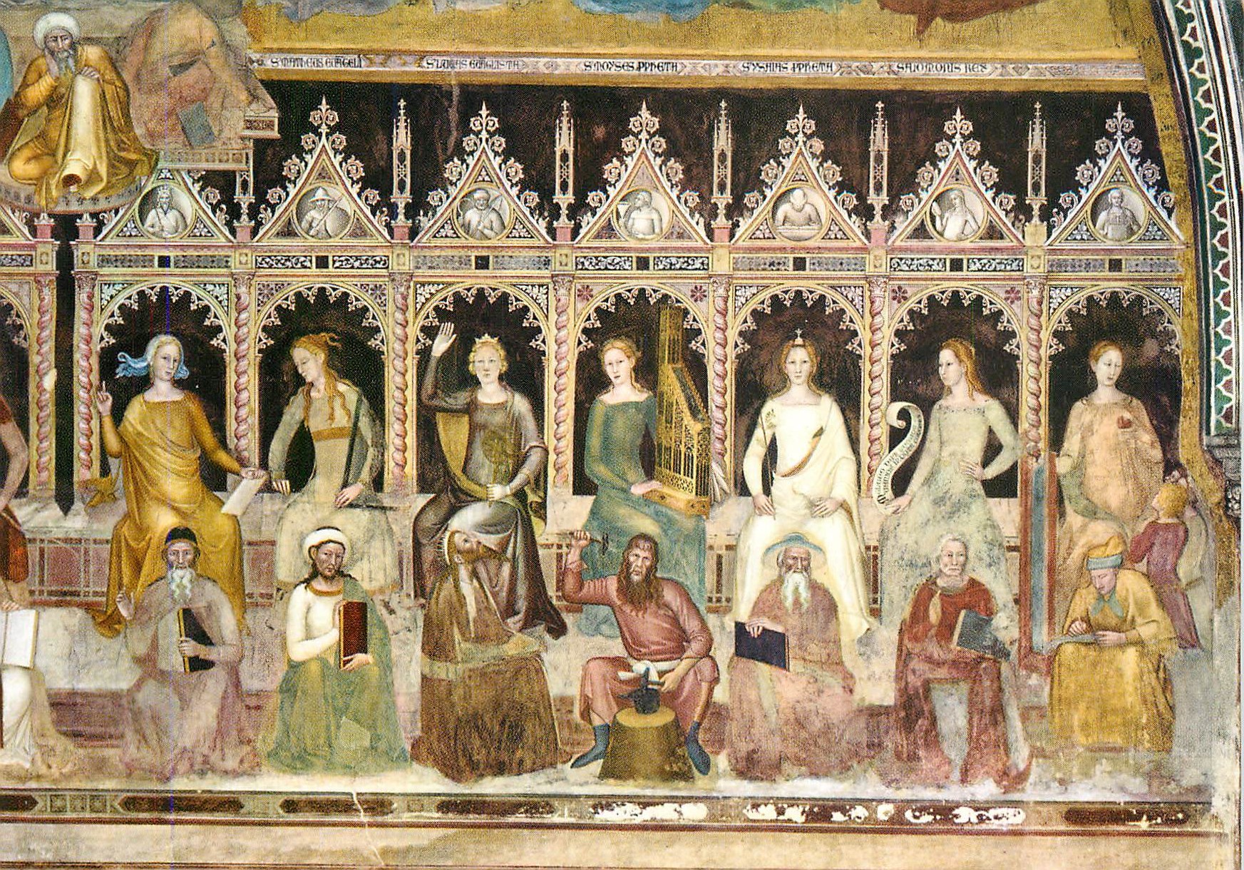 CPM Firenze S M Novella Cappellona degli Spagnoli Andrea da Firenze 1365 Triomphe de S Tommaso d'Aquino