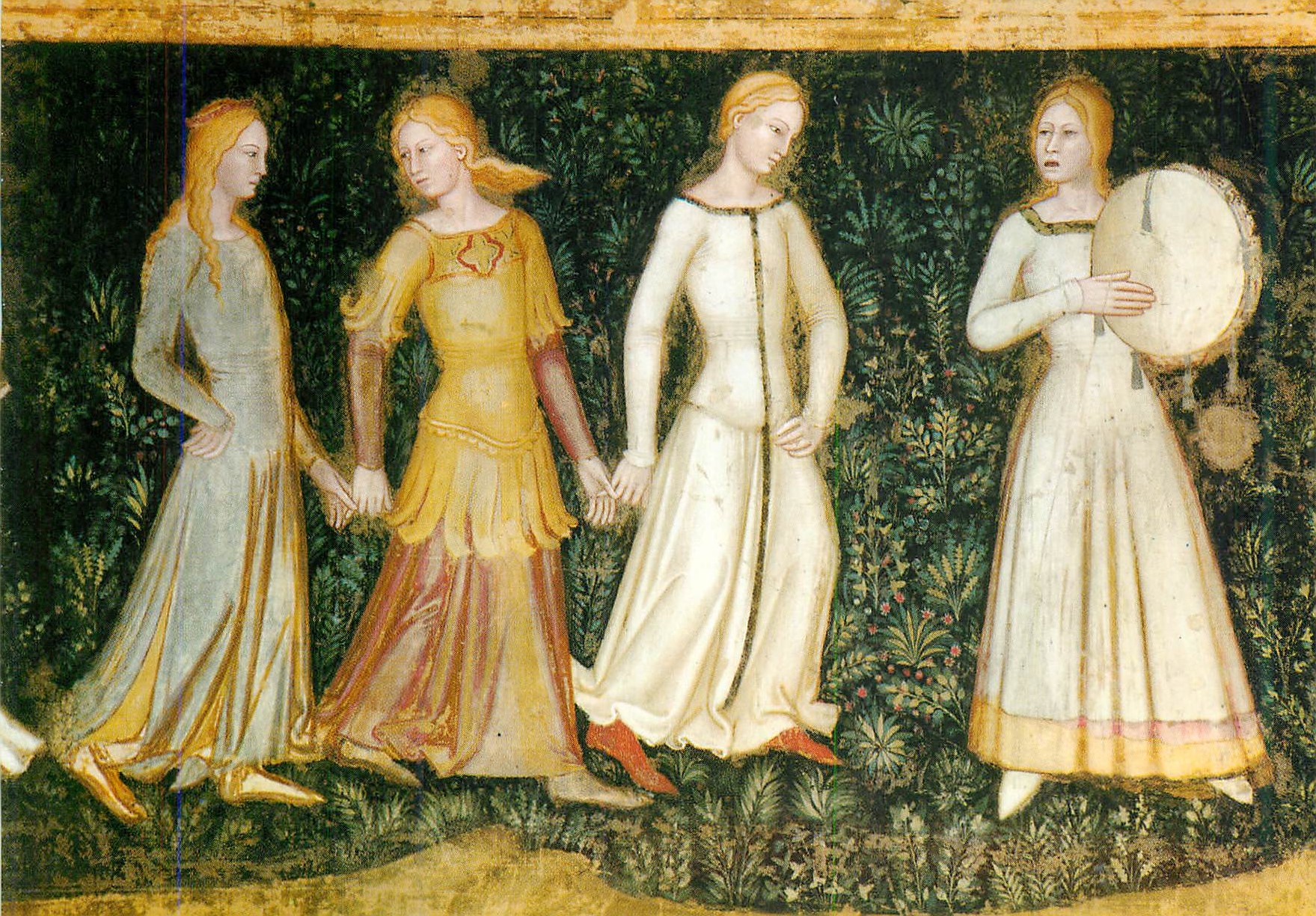 CPM Firenze S M Novella Cappellona degli Spagnoli Andrea si Banaiuto o da Firenze Allegorie de l'Eglise Detail des Plais