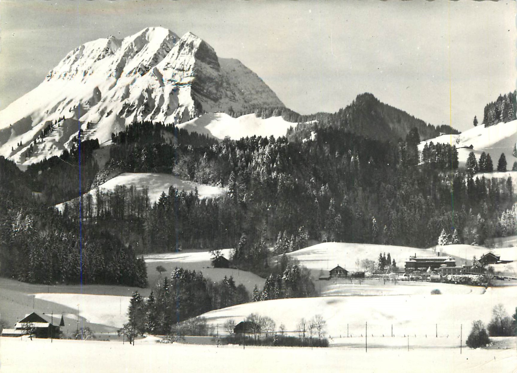 Snowy mountain — alpine winter landscape — publisher unknown