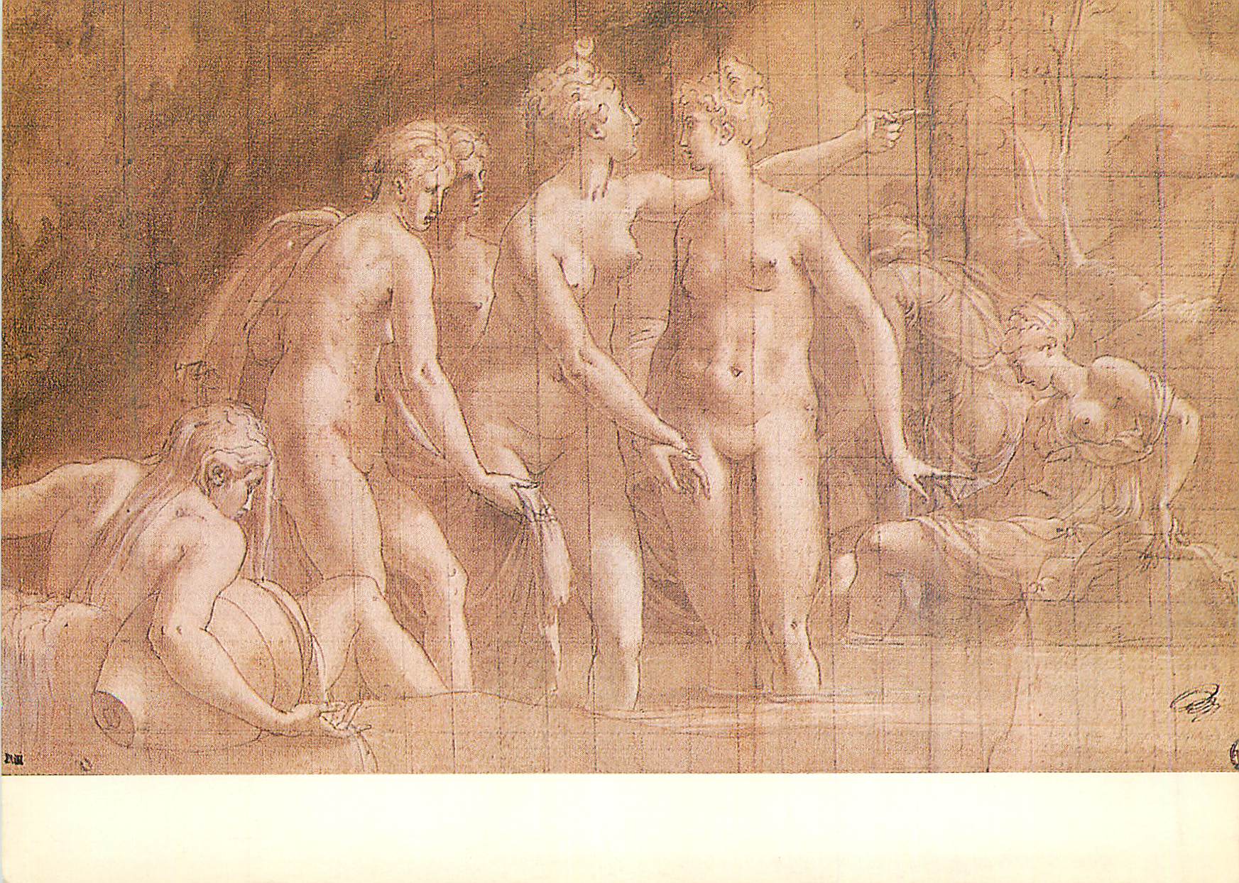 CPM Paris Musee du Louvre Cabinet des Dessins Francesco Primatice (1504 1570) Diane au Bain
