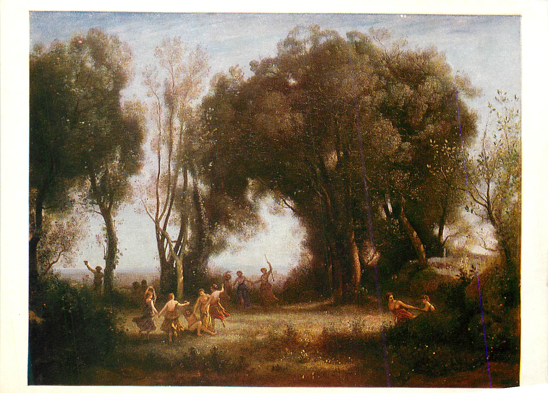 Scène de forêt — figures en danse — éditeur inconnu, n° de série non lisible