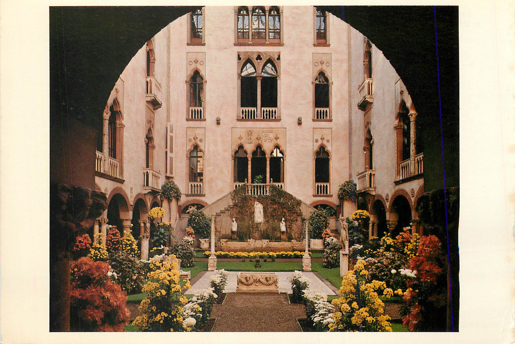 CPM Isabella Steward Gardner Museum Boston Court in Autumn with Chrysanthemums