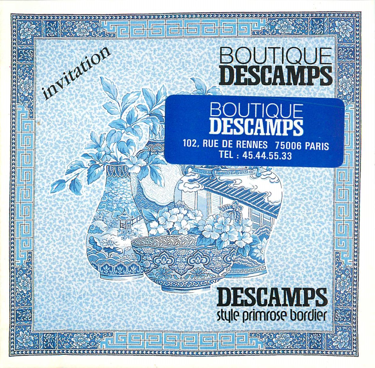 Boutique Descamps — style primrose bordier — 102, rue de Rennes 75006 Paris