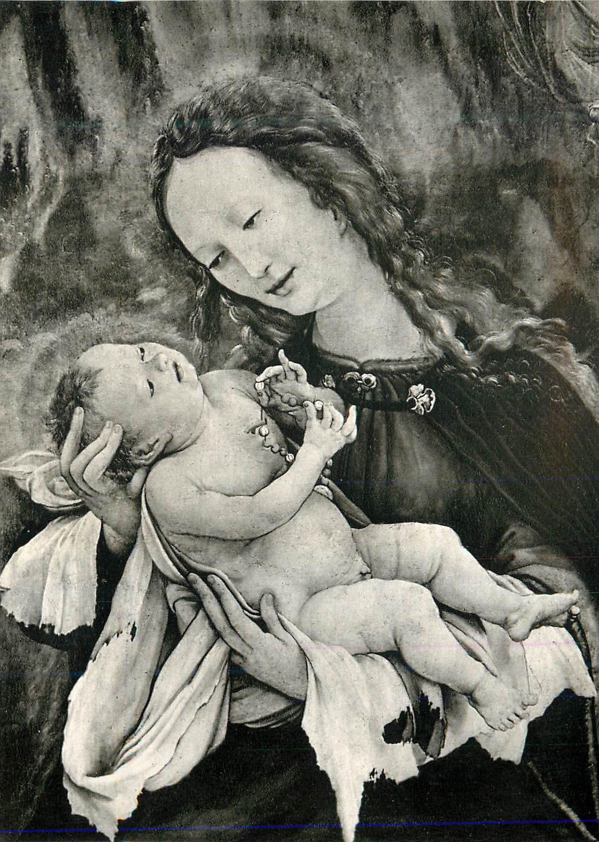 Vierge à l'Enfant — reproduction d'une œuvre attribuée à Léonard de Vinci — éditeur non visible