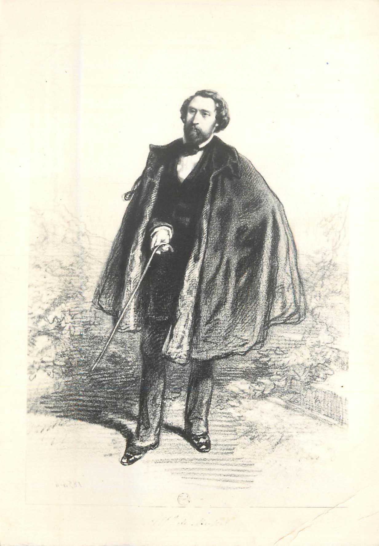 CPM Alfred de Musset Lithographie de Gavarni 1854 (Bibliotheque Nationale Cabines des Estampes)