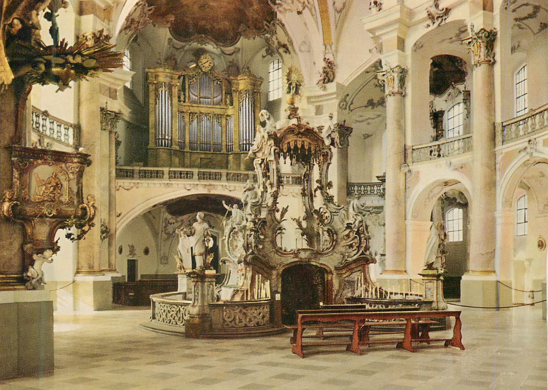 CPM Vierzehnheiligen Basilika Gnadenaltar Blick zur Orgel Orgue