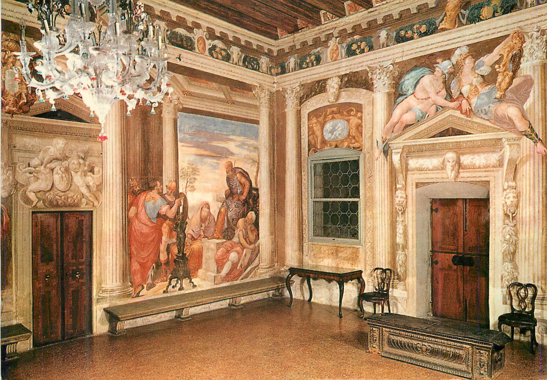 CPM Thiene (Vicenza) Castello Porto Colleoni Thiene Mutius Scaevola and Porsenna Pallas and Mercury