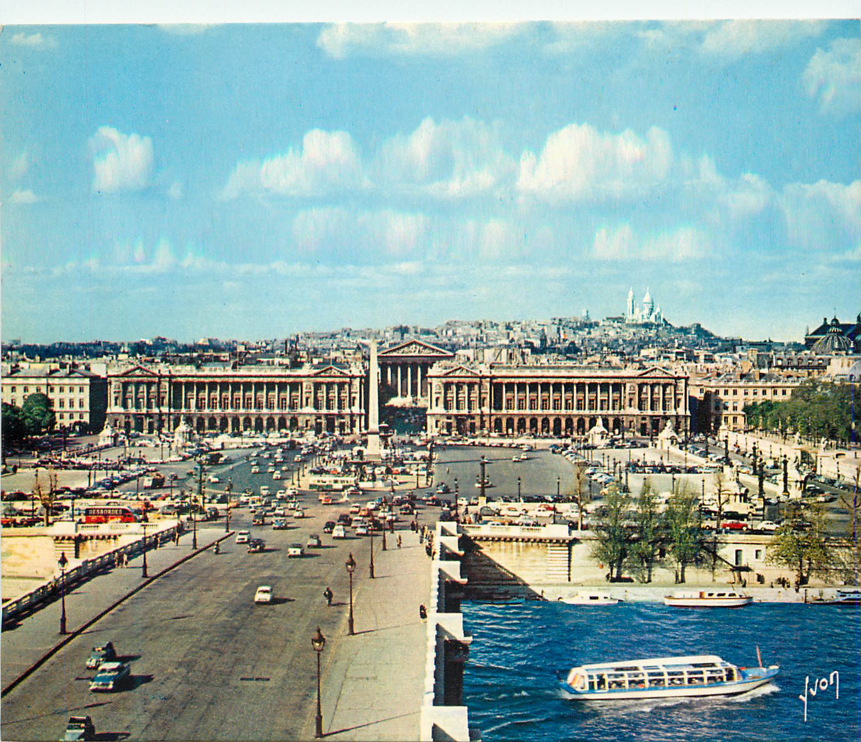 CPM Paris Couleurs et Lumiere de France La Place et le Pont de la Concorde