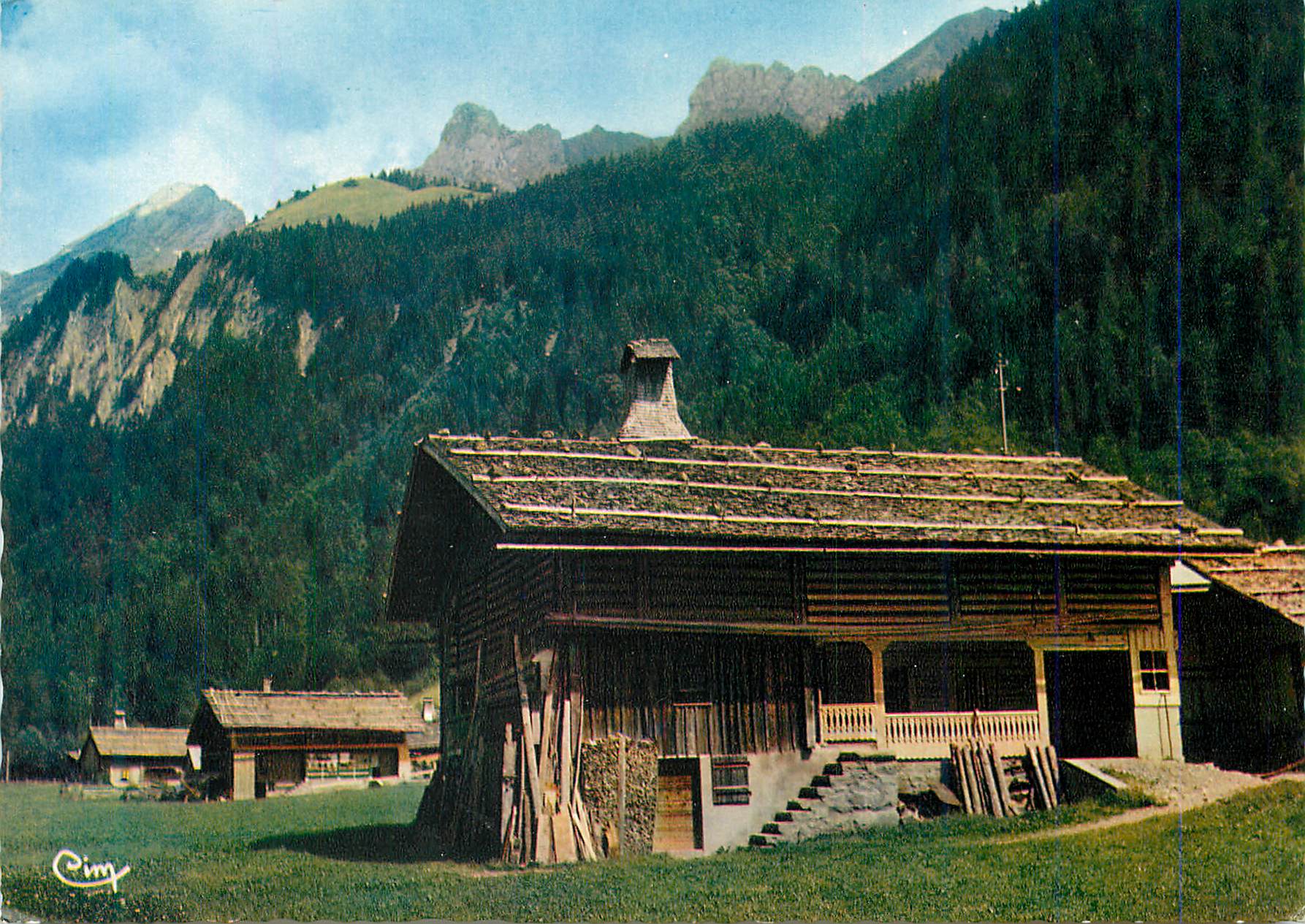 CPM Alpes Francaises en Couleurs Naturelles Pittoresques Chalets Montagnards