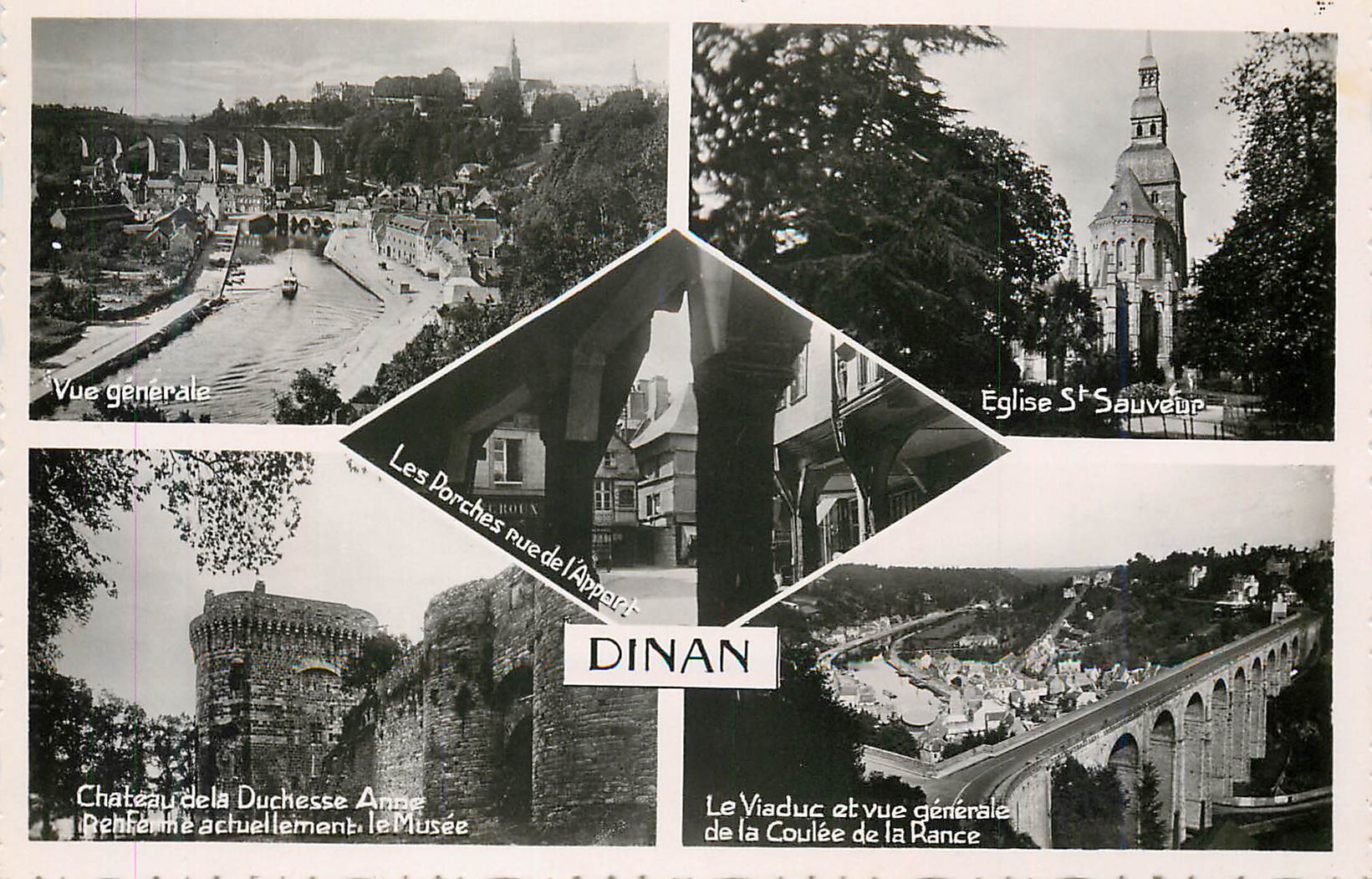 CPM Dinan Vue Generale Eglise St Sauveur Château de la Duchesse Anne Le viaduc et vue generale
