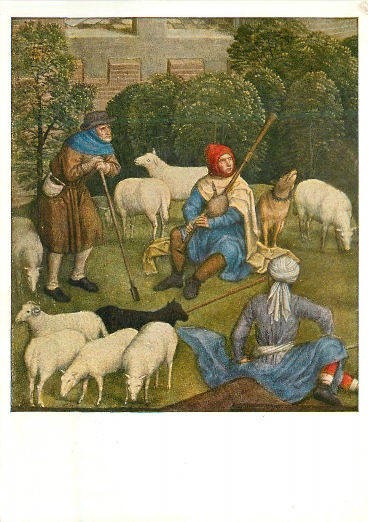 CPM Munchen Alte Pinakothek Hans Memling um 1433 1494 Hirtenszene Ausschnitt aus Die Sieben Freuden Maria