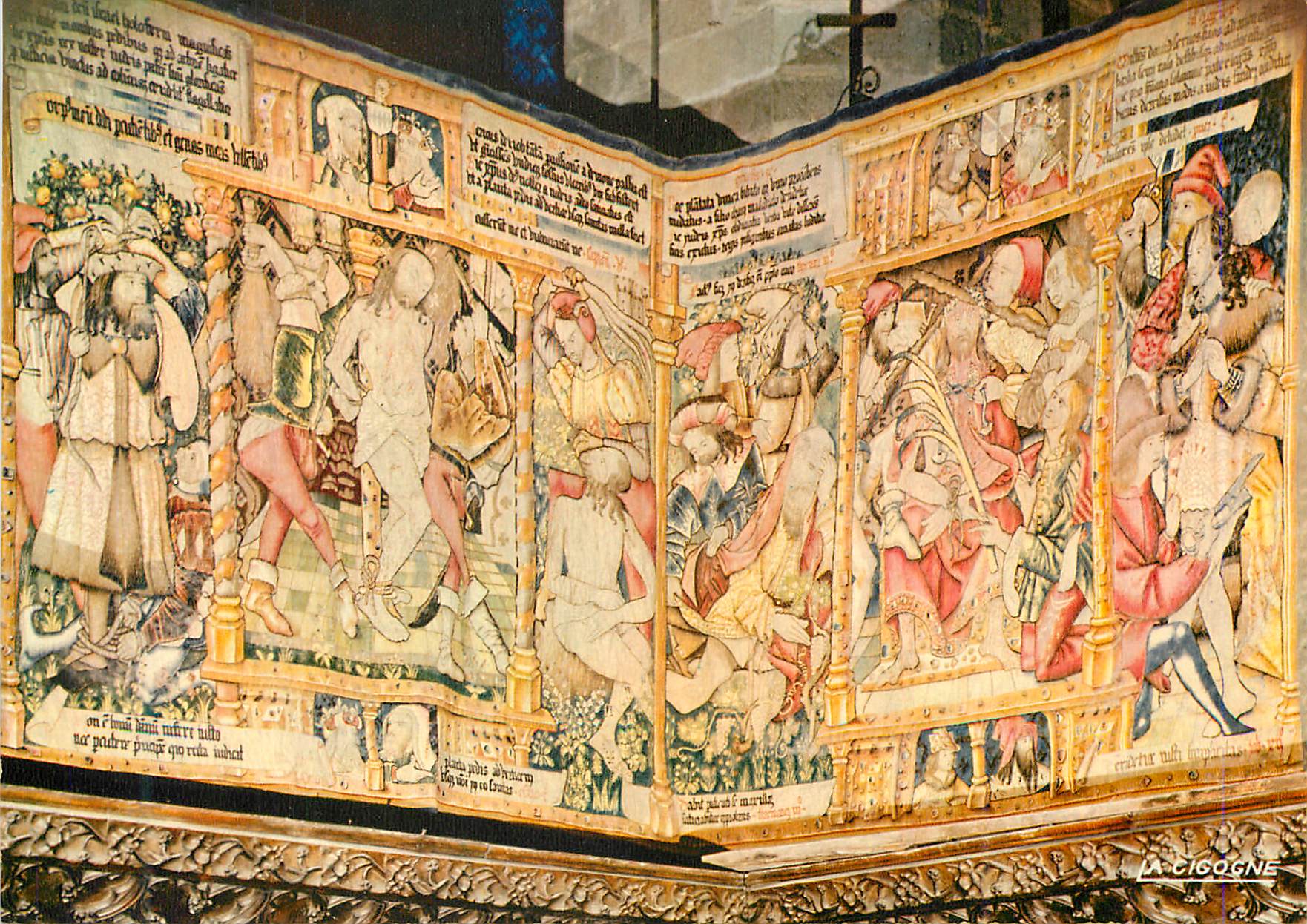 Panneau de l'ancien retable — scène religieuse — éditeur inconnu, n° de série non lisible