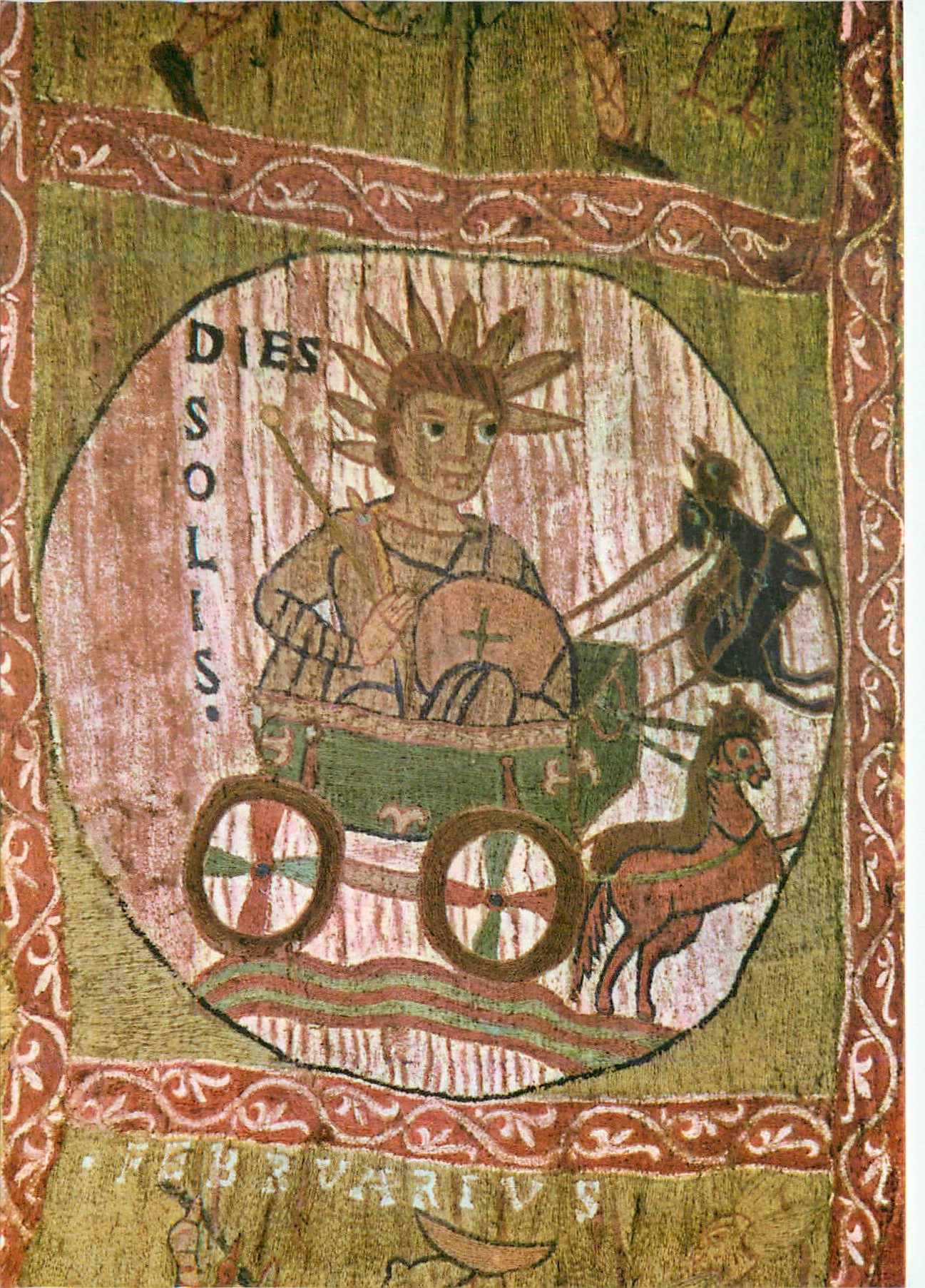 CPM Girona Tesoro de la Catedral Tapis de la Creacio El Carro del Sol Segle XI Le Char du Soleil