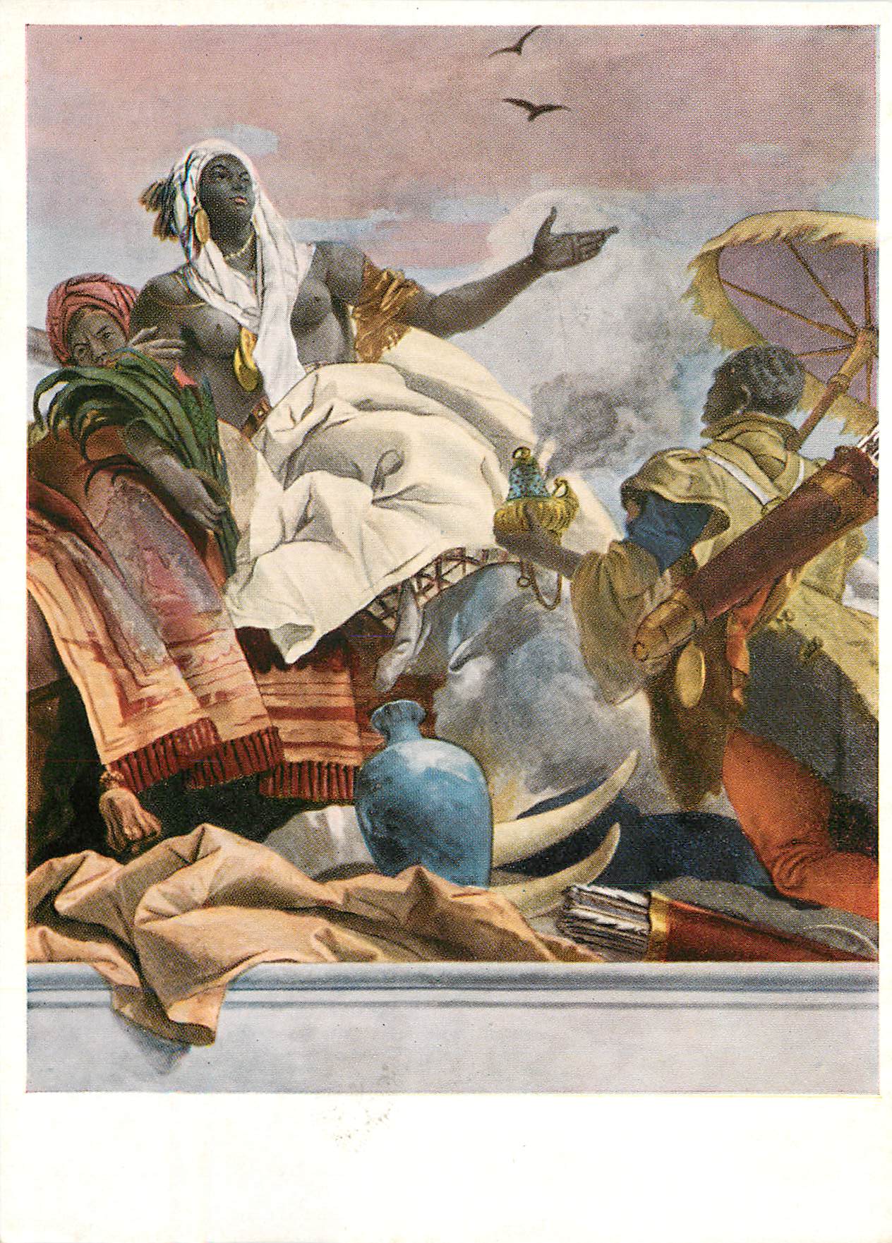 CPM Residenz Wurzburg Treppenhaus Afrika aus dem Deckengemalde von G B Tiepolo Die vier Erdteile