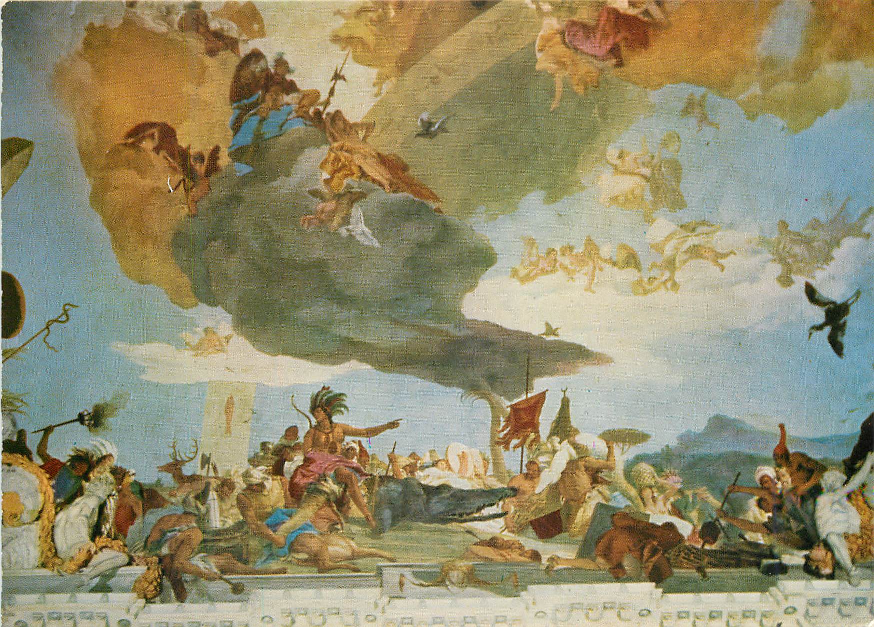 CPM Wurzburg Residenz Deckengemalde Treppenhaus Erdteil Amerika Tiepolo