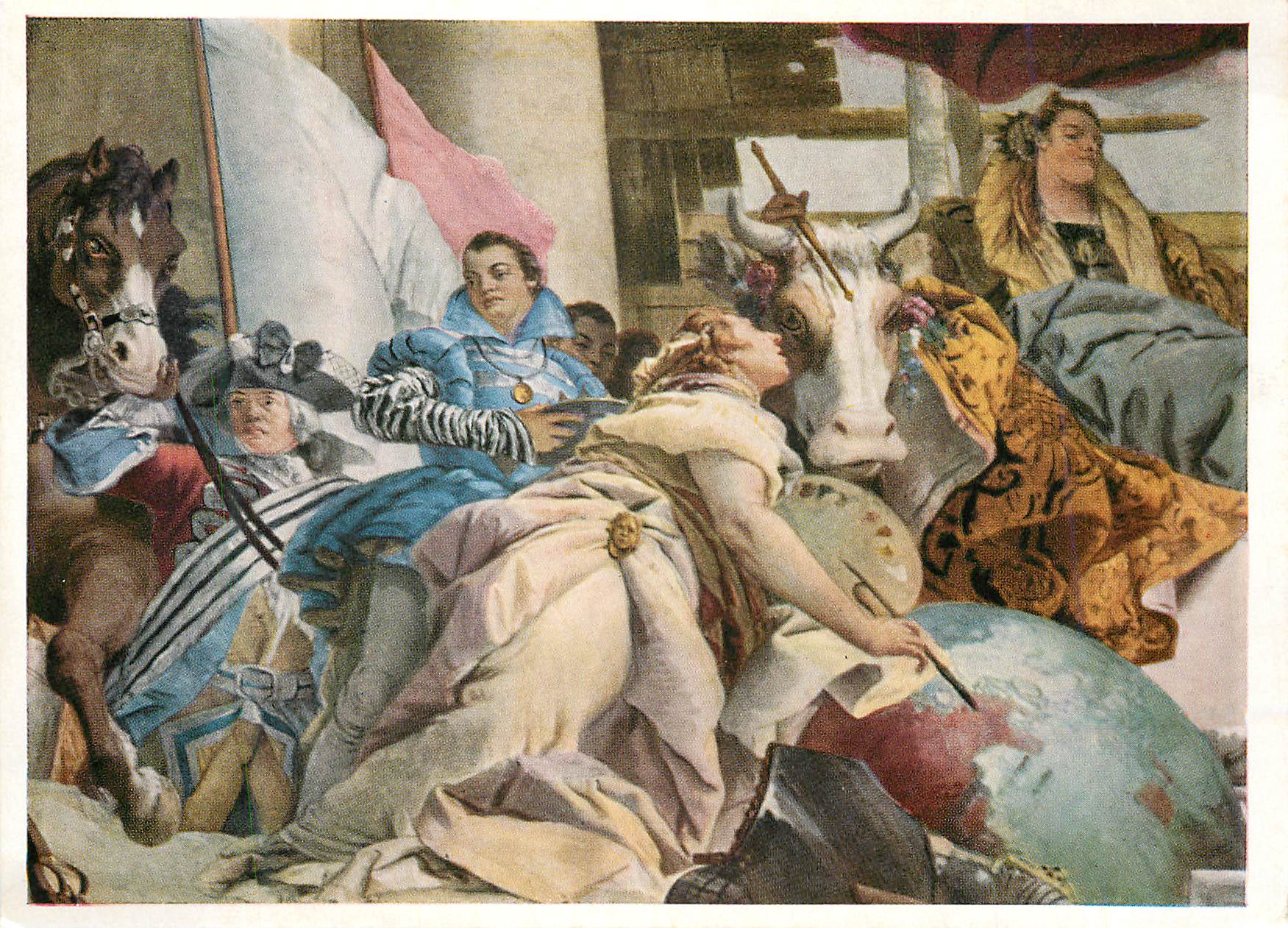 CPM Residenz Wurzburg Treppenhaus Europa aus dem Deckengemalde von G B Tiepolo Die vie Erdteile