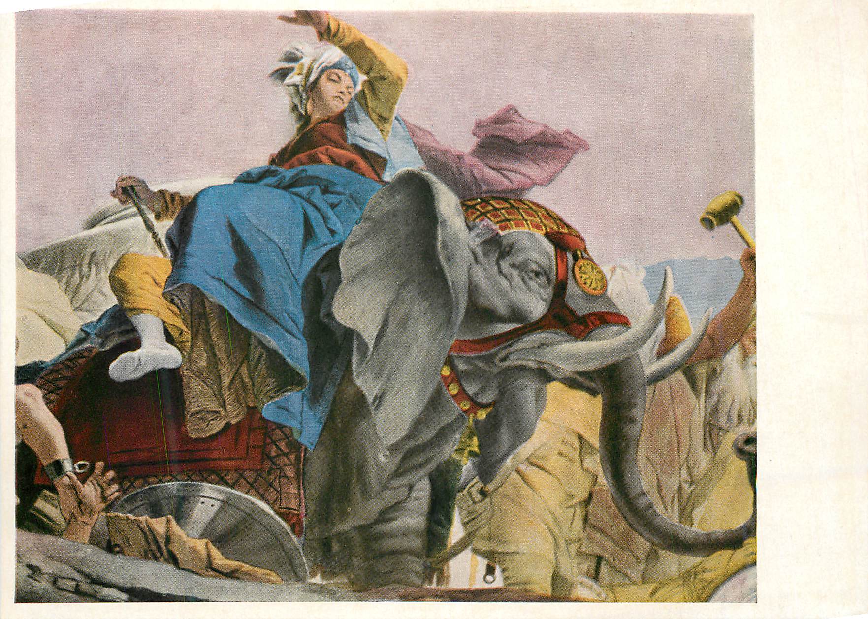CPM Residenz Wurzburg Treppenhaus Asien aus dem Deckengemalde von G B Tiepolo Die Erdteile Elephant