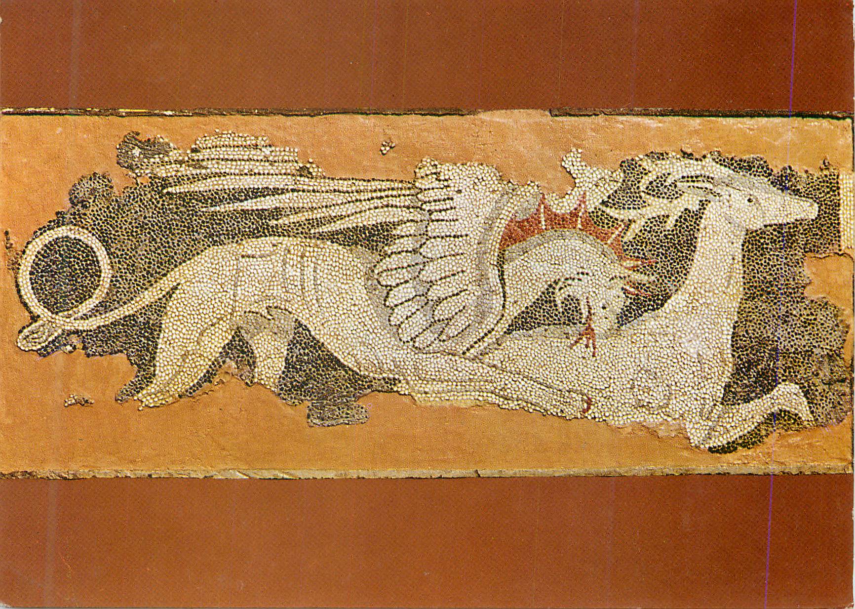 CPM Pella Ground Mosaic of a Gritting attacking a Stag End of 4th Cent