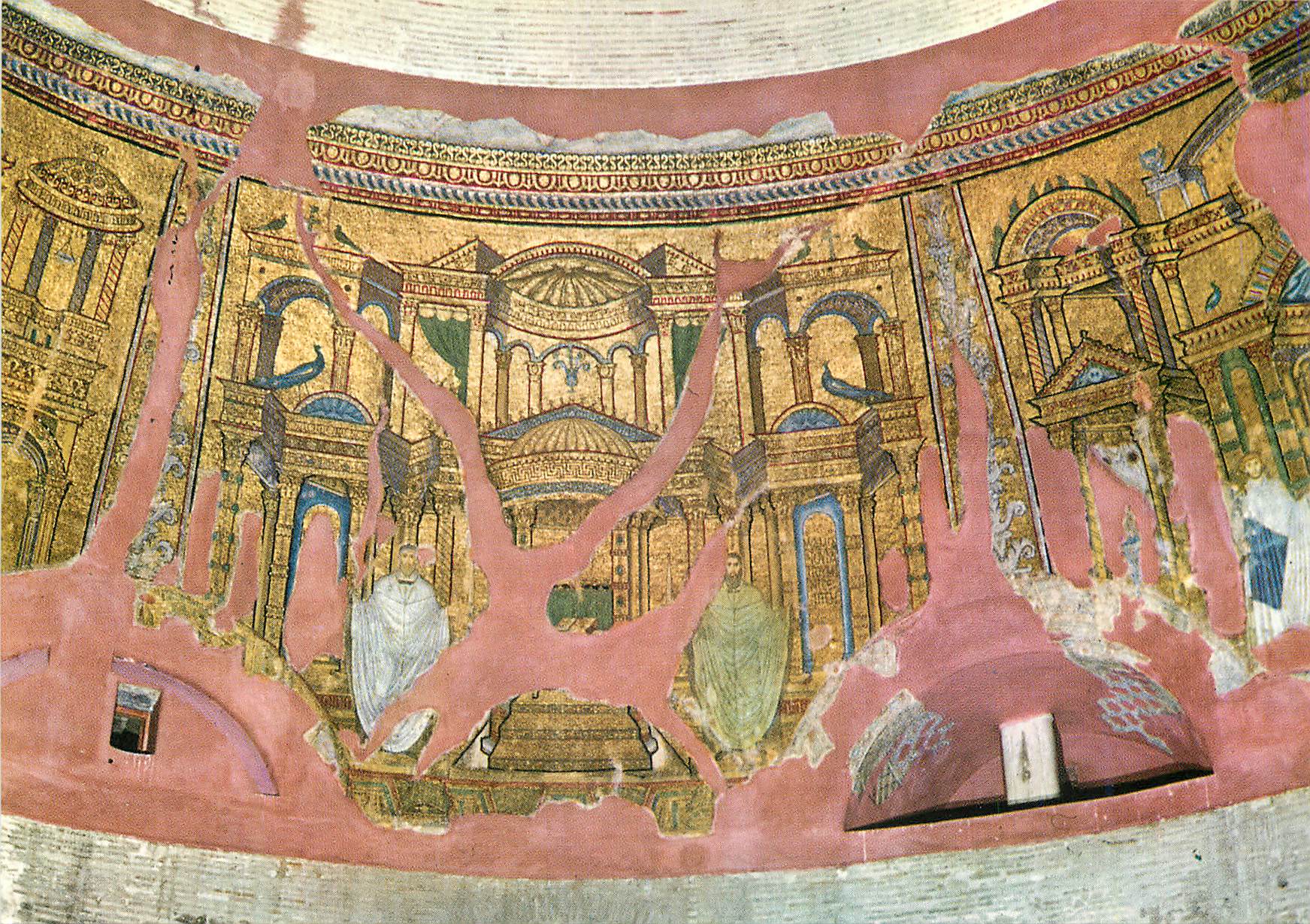 Mosaïque de la basilique Sainte-Marie-Majeure — détails architecturaux et figures — Rome