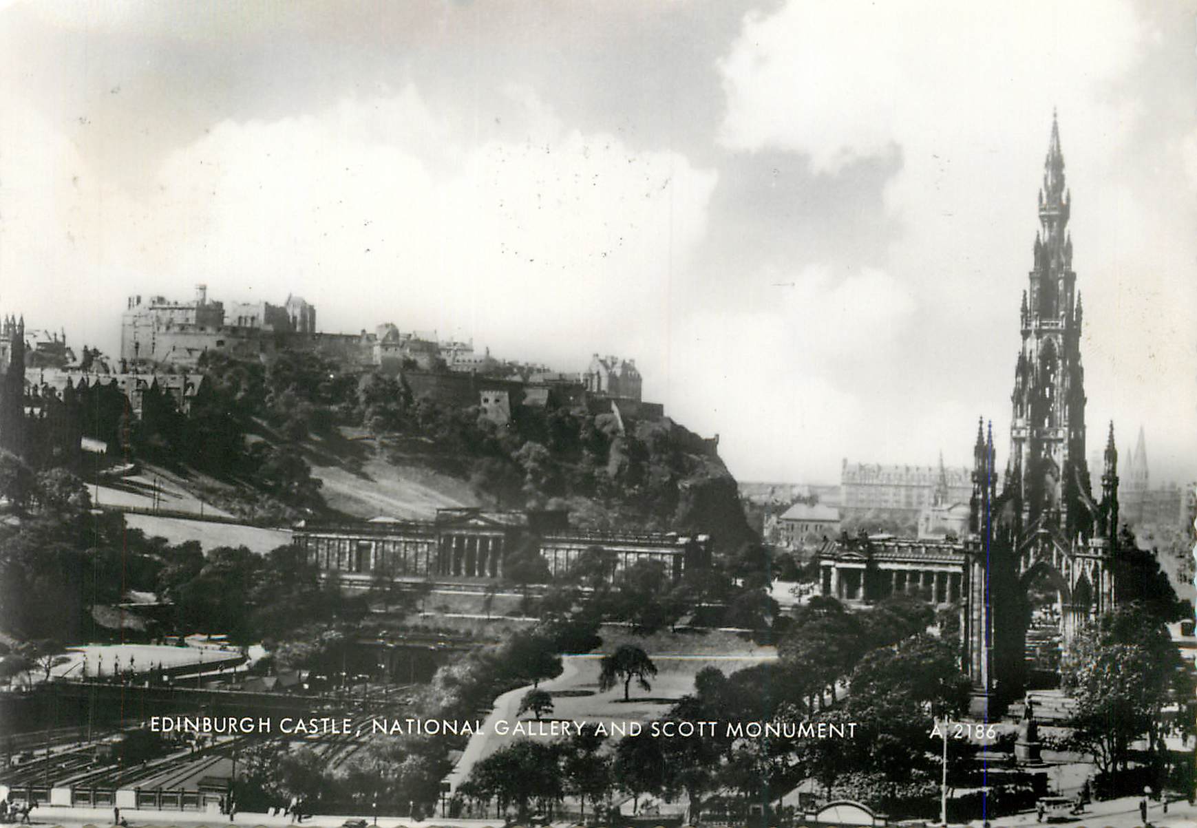 CPM Edinburgh Castle National Gallery and Scott Monument