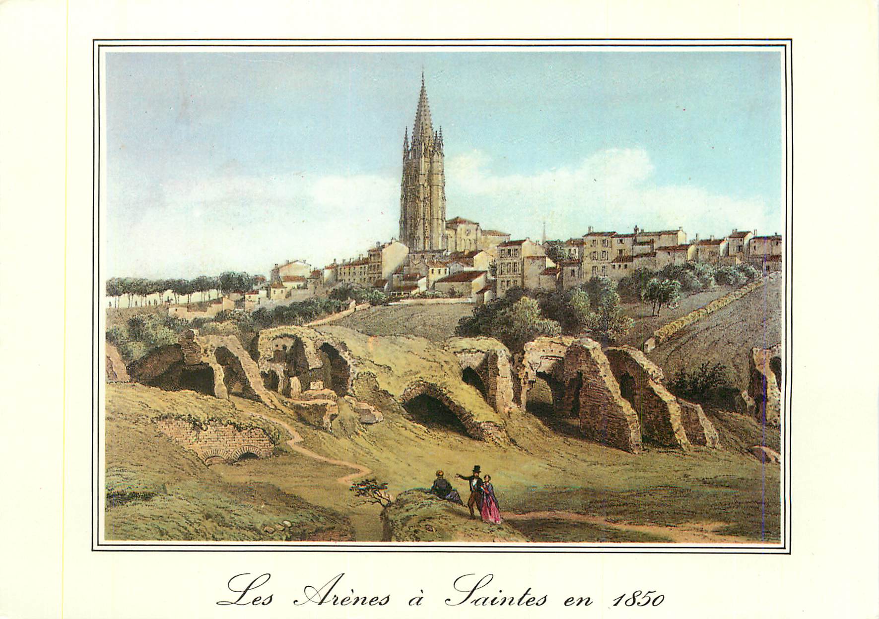 CPM Saintes Les Arenes en 1850 L'Eglise S Eutrope (XIe Siecle)