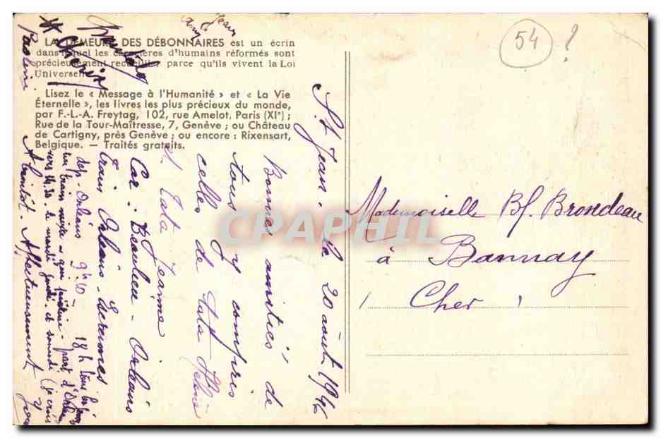 La Demeure des Débonnaires — Nancy N° 187 — éditeur Nancy — Verso