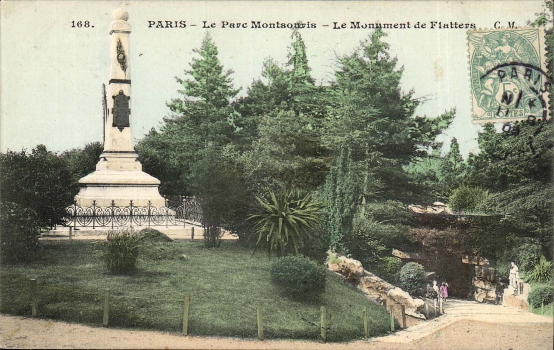 Paris CPA Le parc Montsouris Le monument des Flatters