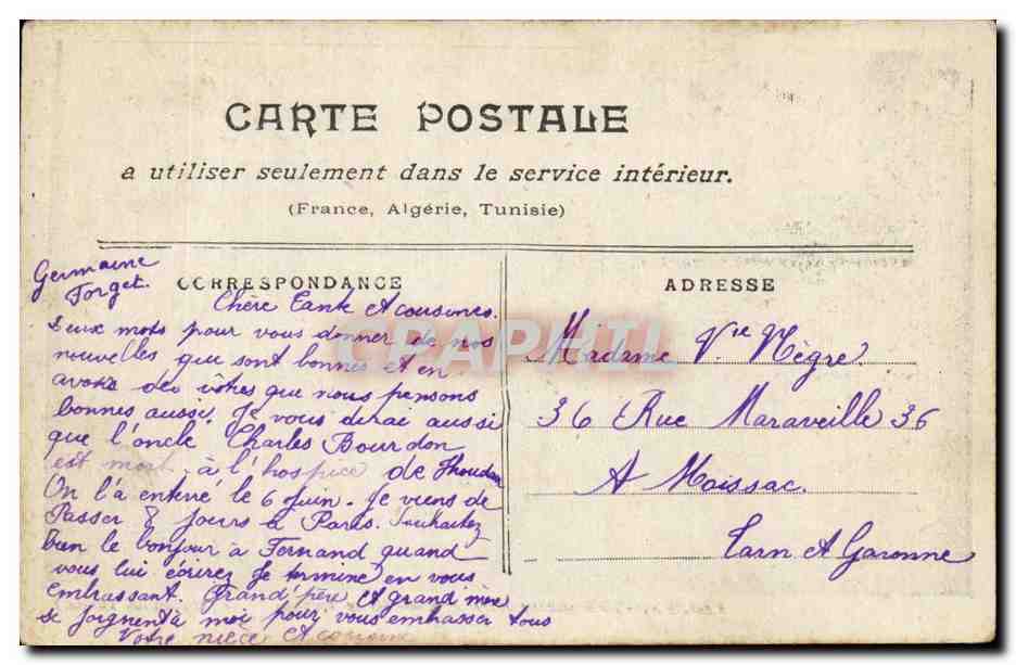 Paris inonde CPA Quai de la Rapee Janvier 1910 — Rückseite