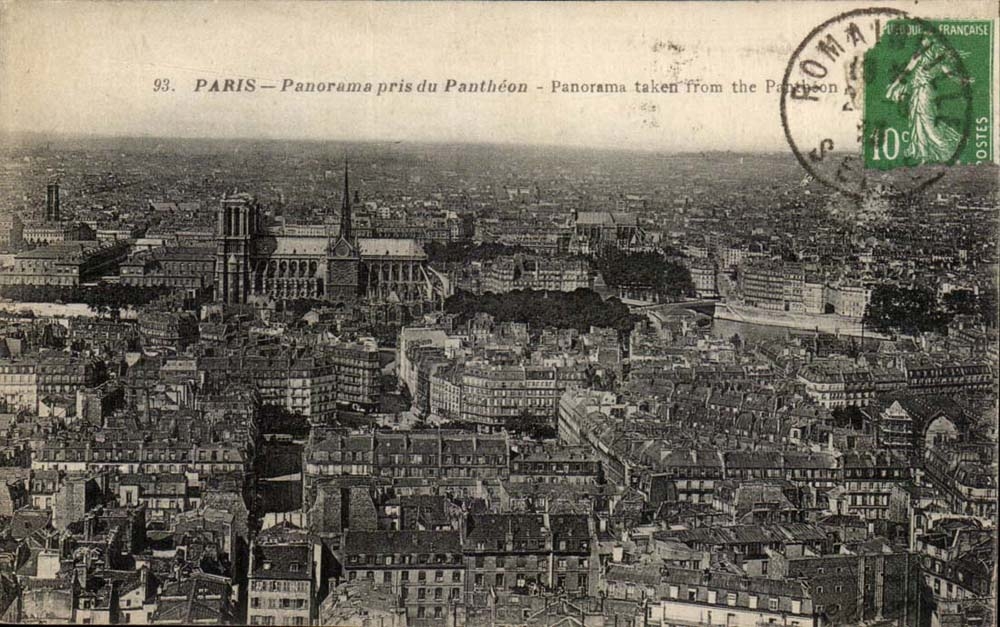 Paris CPA Panorama pris du Pantheon 