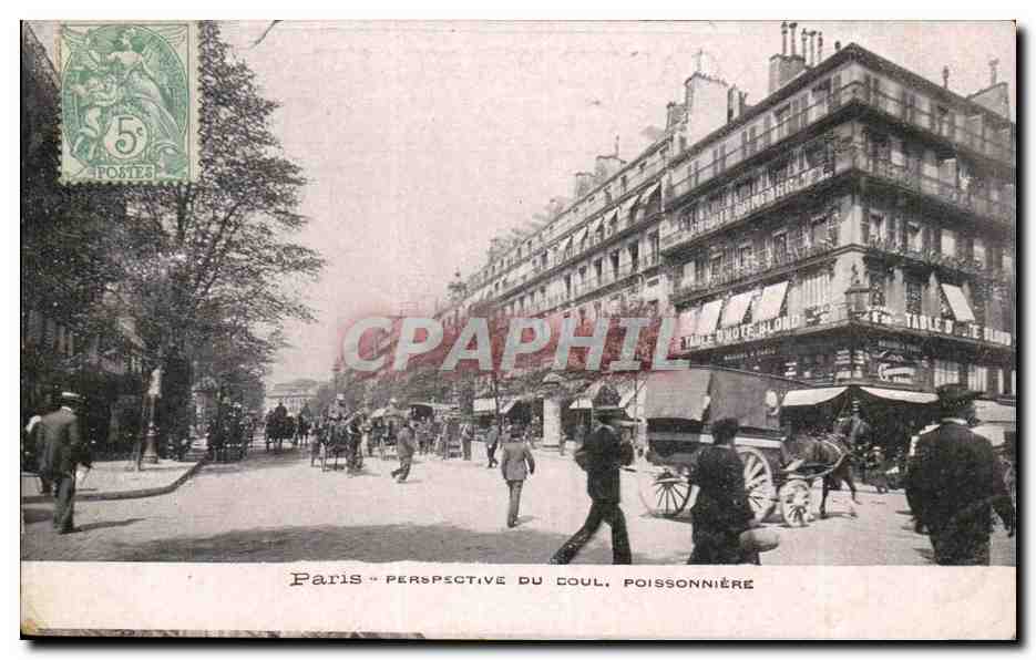Paris CPA Perspective du boulevard Poissonniere