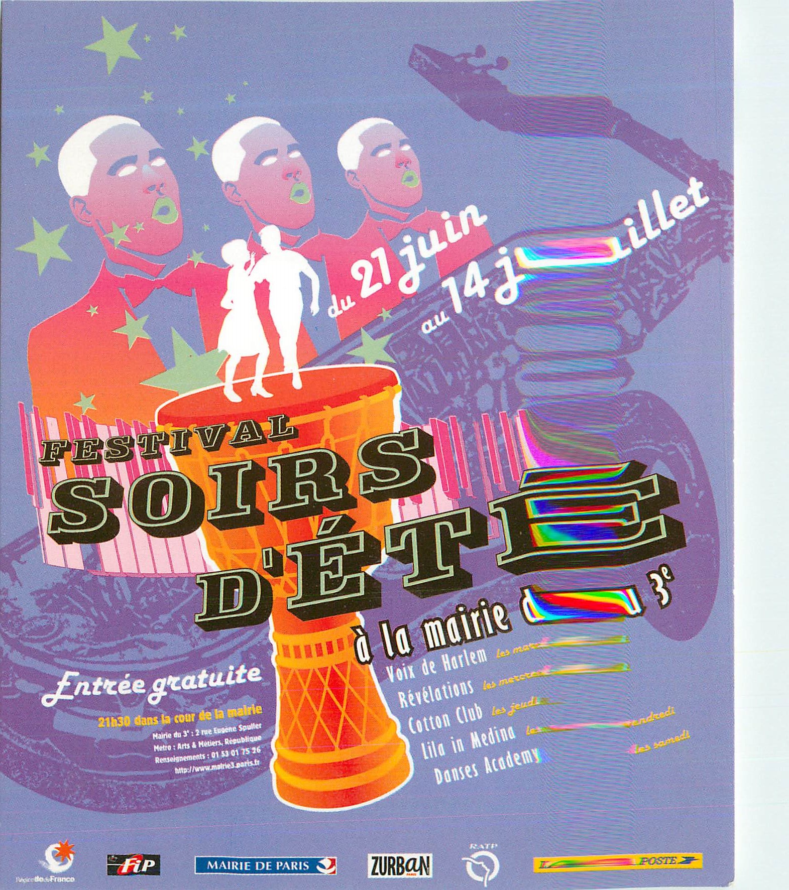 CPM Festival Soirs d'Ete Entree Gratuite Paris Jazz Harlem Cotton Club Danses academy