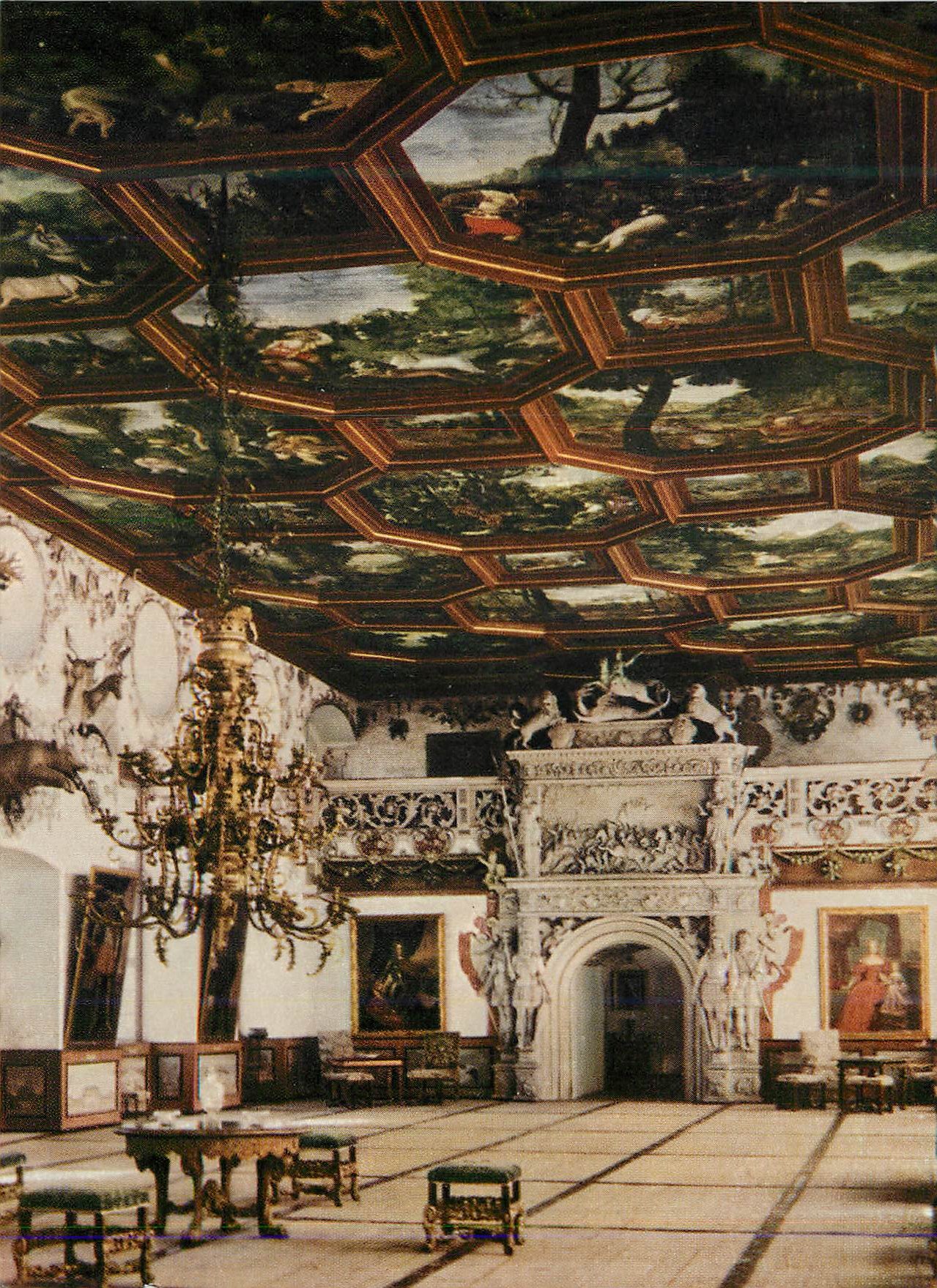 CPM Schloss Weikersheim Rittersaal mit Portal An der Romantischen Strabe