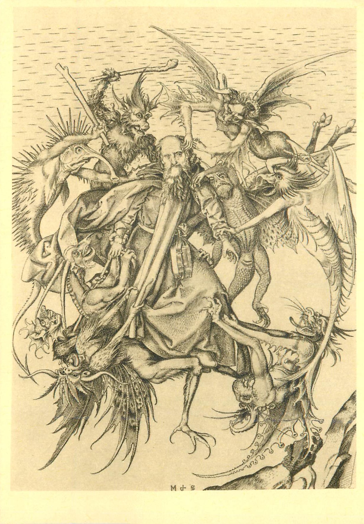 CPM Colmar vers 1450 Brisach 1491 Martin Schongauer Peintre Graveur La Tentation de Saint Antoine