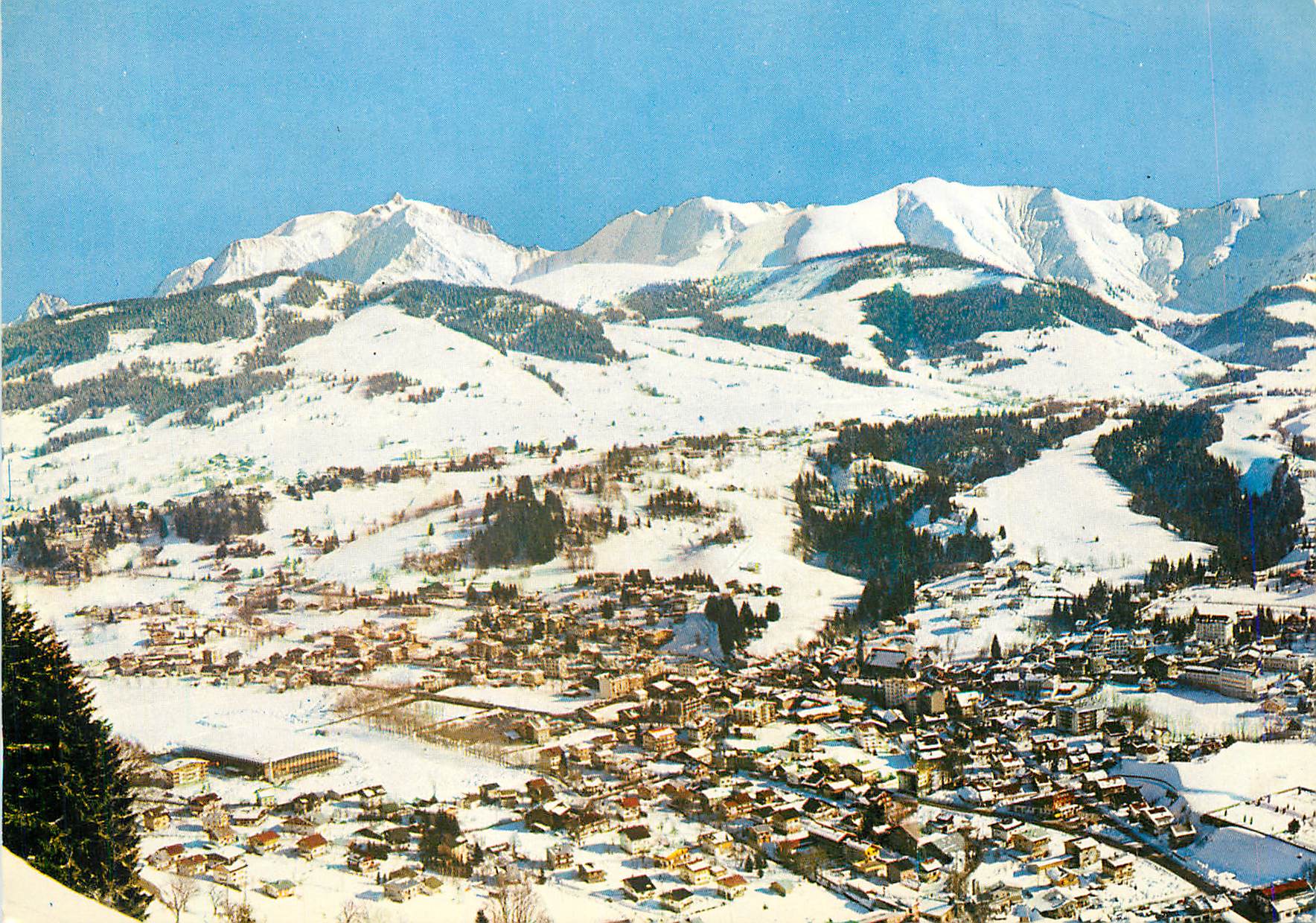 Snowy Alpine Village — panoramic view — publisher unknown