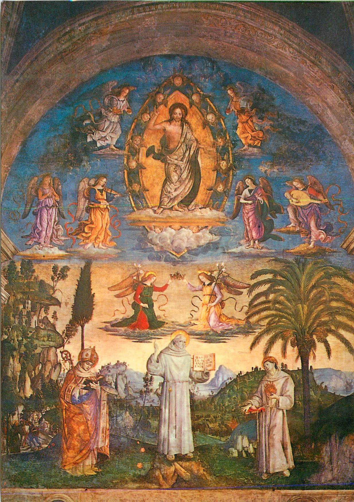 CPM Roma S Maria in Aracoeli Pinturiccho Gloire de S Bernardin de Sienne (S XV)
