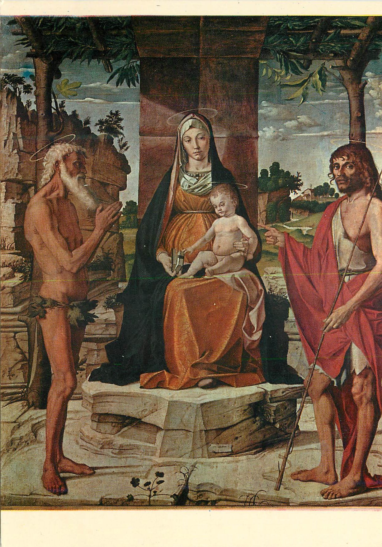 CPM Vicenza Pinacoteca La Vierge sur trone avec L'Enfant entre les Saints Onofre