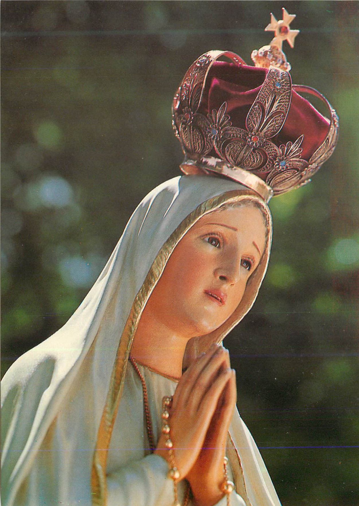 CPM Statue Pelerine de Notre Dame de Fitima qui a Plaure Miraculeusement a la Nouvelle Orleans en 1972
