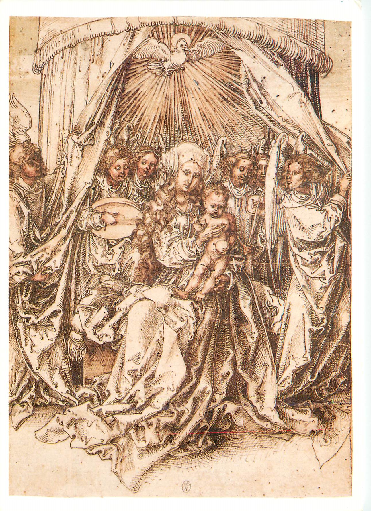 CPM Louvre Departement des Arts Graphiques Albrecht Durer Vierge a l'Enfant avec le Saint Esprit